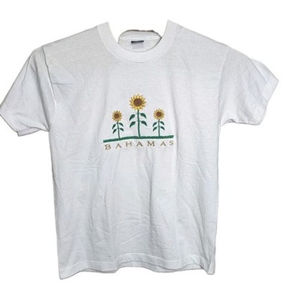 Vintage Bahamas Sunflower Nature Single Stitch T-shirt Large L